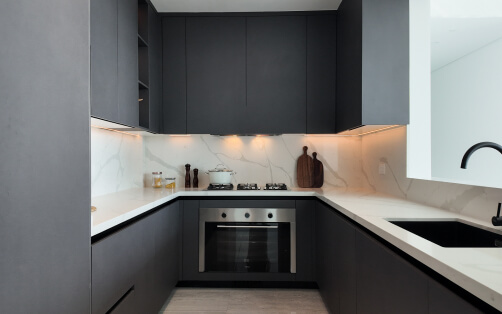 Monochromatic Urban Kitchen Sanctuary